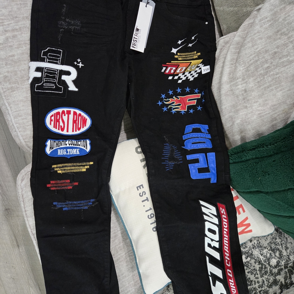 Men's Black Graphic Jeans